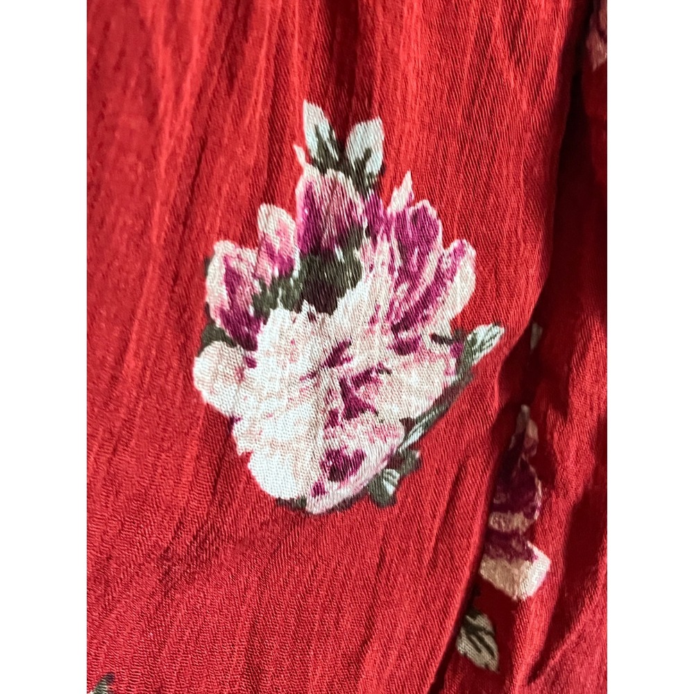ILA ILA Floral Halter Maxi Dress Burgundy  Braided Waist Open Back Boho Summer - Picture 9 of 9